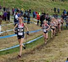 Rosie Smith (GB) with just behind Lily Partridge and Freya Ross during the Senior Womens BUPA Great Edinburgh Cross country.